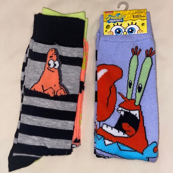 Nickelodeon SpongeBob SquarePants Socks 2 pairs - Picture 1 of 3